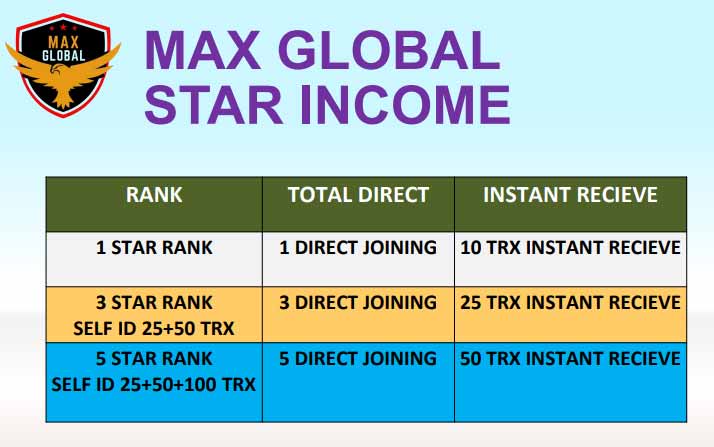 Max Global Star Income